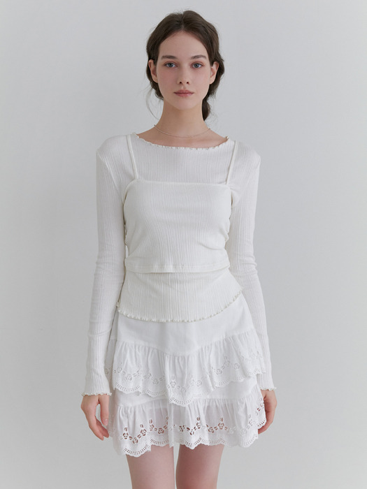 Rig bustier t-shirt_2piece 3color