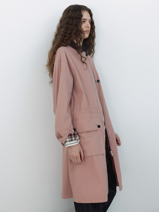 파르켄 라운드 카라 사파리 점퍼 (Pink/Khaki)