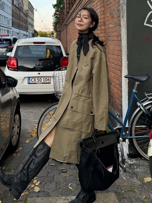 파르켄 라운드 카라 사파리 점퍼 (Pink/Khaki)