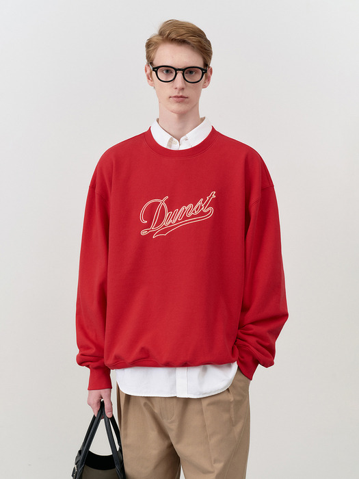 UNISEX CHAIN LOGO SWEATSHIRT RED_M_UDTS4C110R2