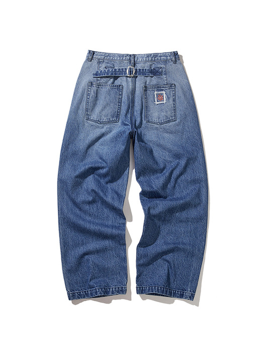 Army denim work pants / Mid blue