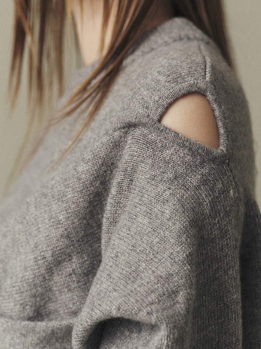 TWISTED BUSTIER SWEATER_MISTY GREY