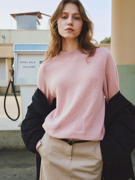 CASHMERE 100% MOCK-NECK SWEATER [4COLORS]