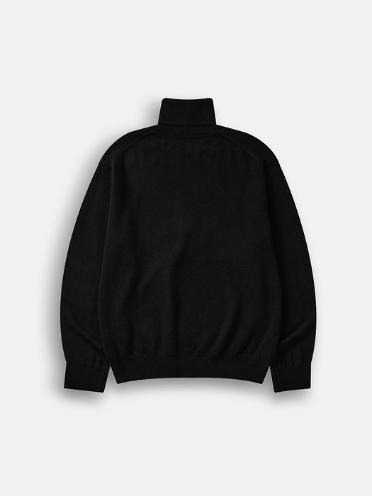 Merino Wool Turtleneck Sweater (Black)