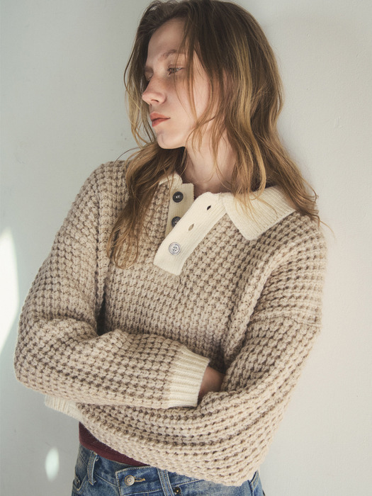 honey House crop knit_Beige