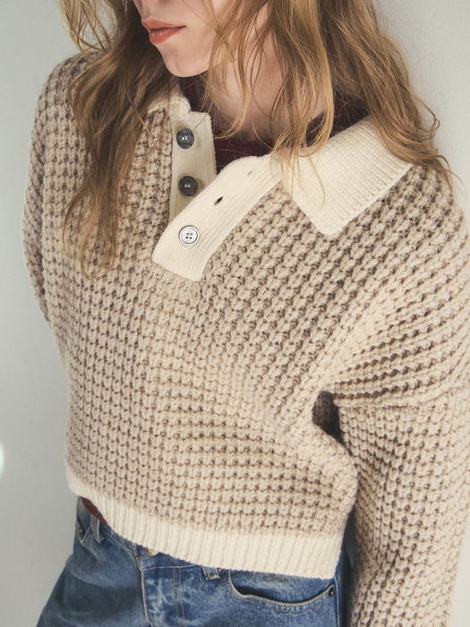 honey House crop knit_Beige