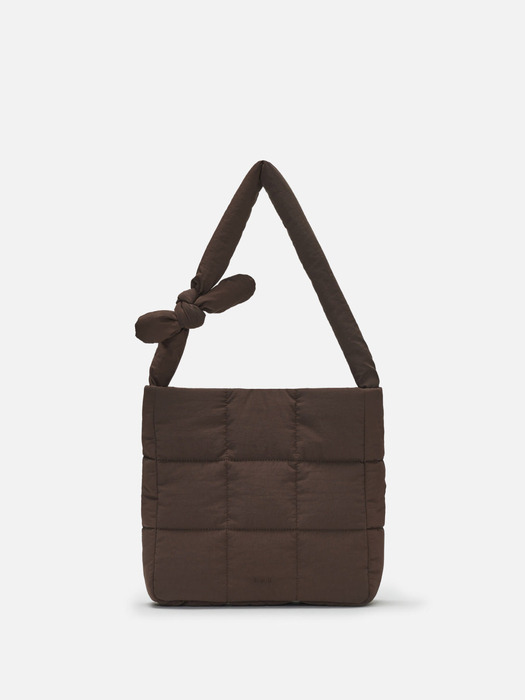 Square padding shoulder bag Bread brown