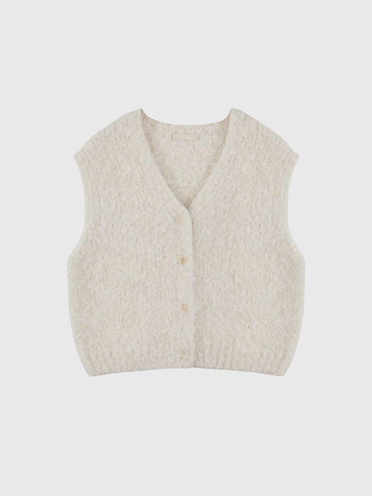 Alpaca Boucle V-neck Knit Vest