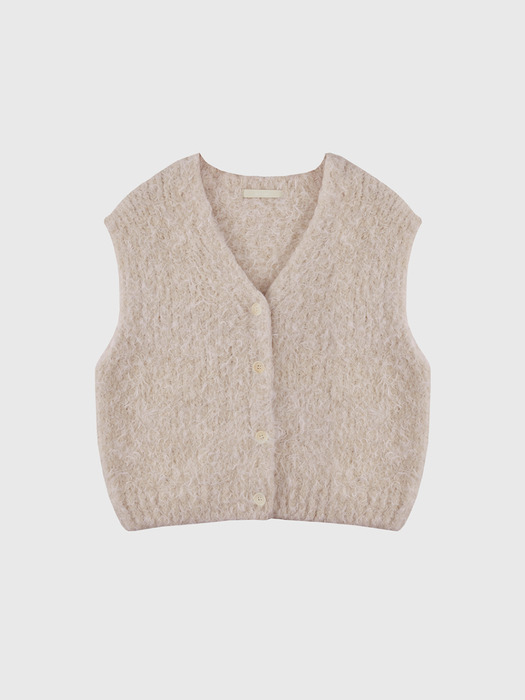 Alpaca Boucle V-neck Knit Vest