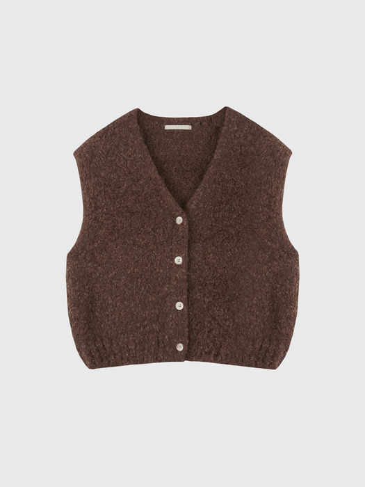 Alpaca Boucle V-neck Knit Vest