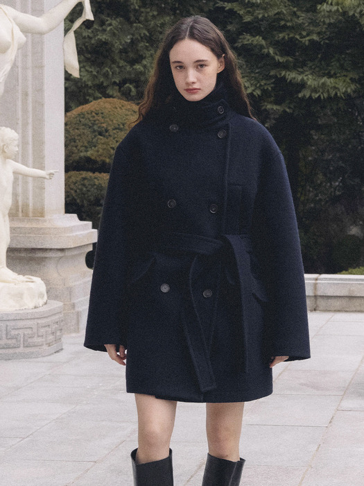 F Wool Classic Double Pea Coat_2colors