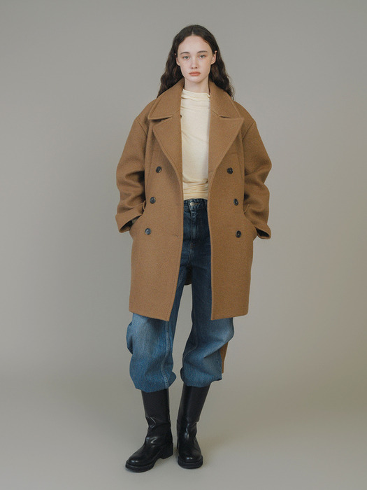 F Wool Classic Double Pea Coat_2colors