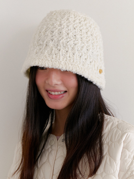 rough knitted classic bucket hat HA035