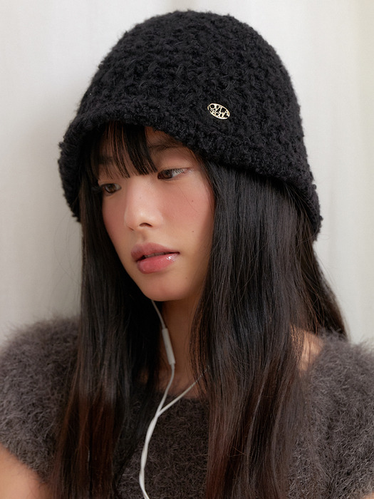 rough knitted classic bucket hat HA035