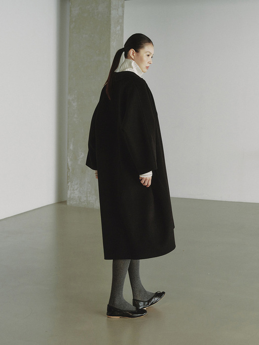 WOOL HANDMADE DOLMAN COAT_BLACK