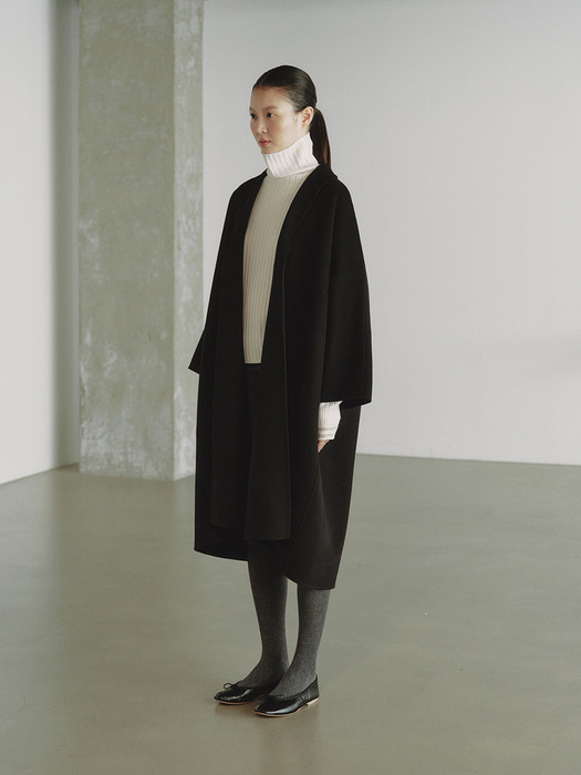 WOOL HANDMADE DOLMAN COAT_BLACK