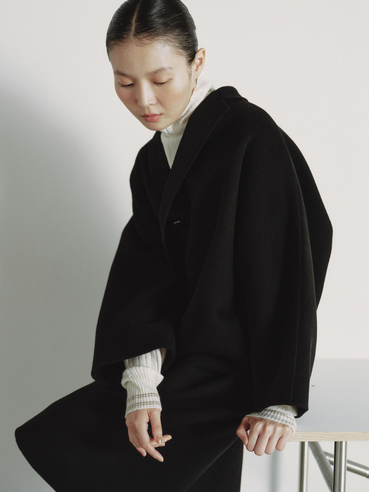 WOOL HANDMADE DOLMAN COAT_BLACK