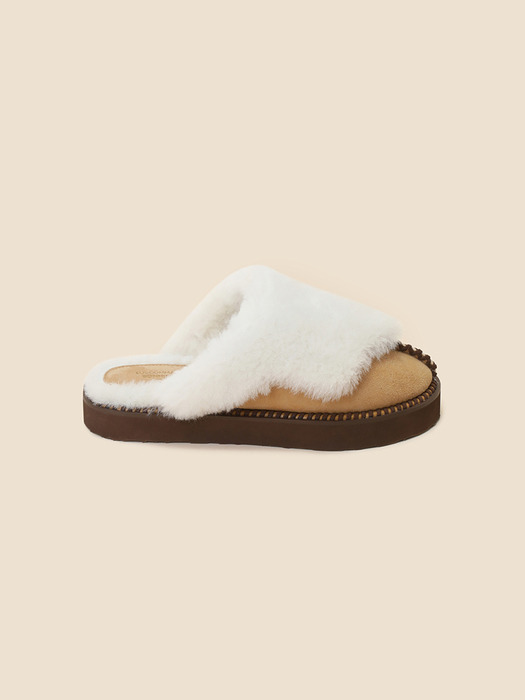 Cozy fur mule(brown)_DG2CW24702BRN