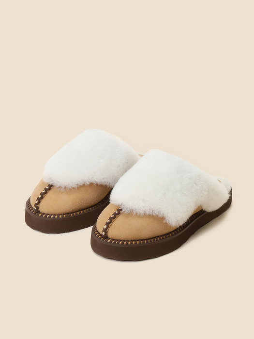 Cozy fur mule(brown)_DG2CW24702BRN