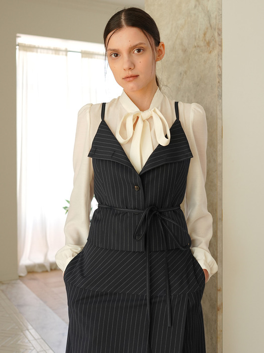STRIPE VEST / NAVY