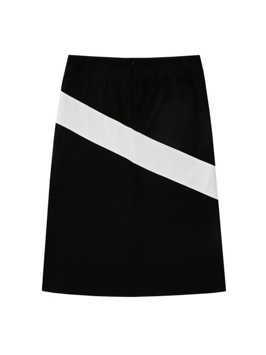 Lace Overlap ColorBlock Skirt
