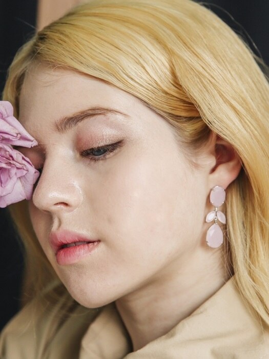 pink crystal earring