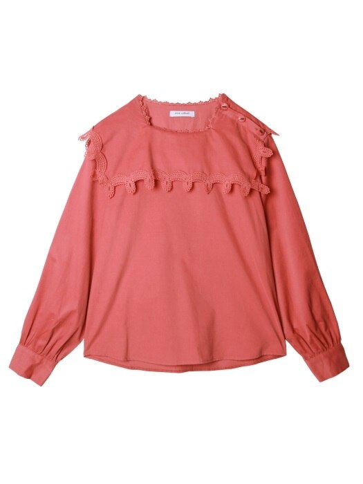 comos85 square-neck sailor collar blouse (pink)