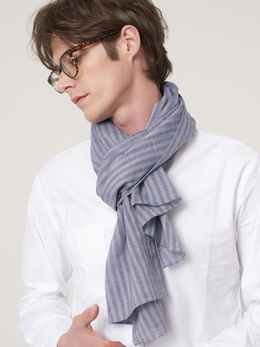 Solid stripe scarf 2color