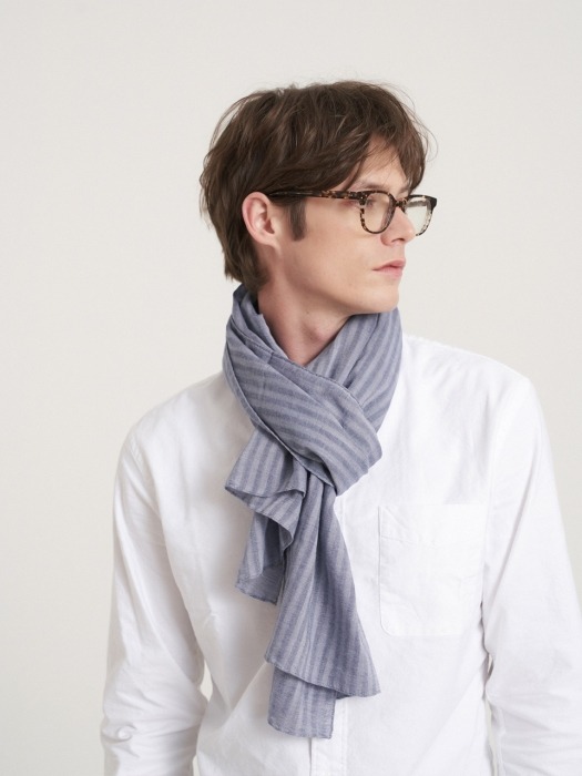 Solid stripe scarf 2color