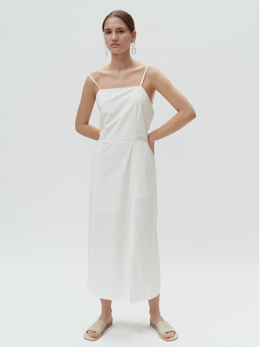 SLIT BANDING DRESS (white)