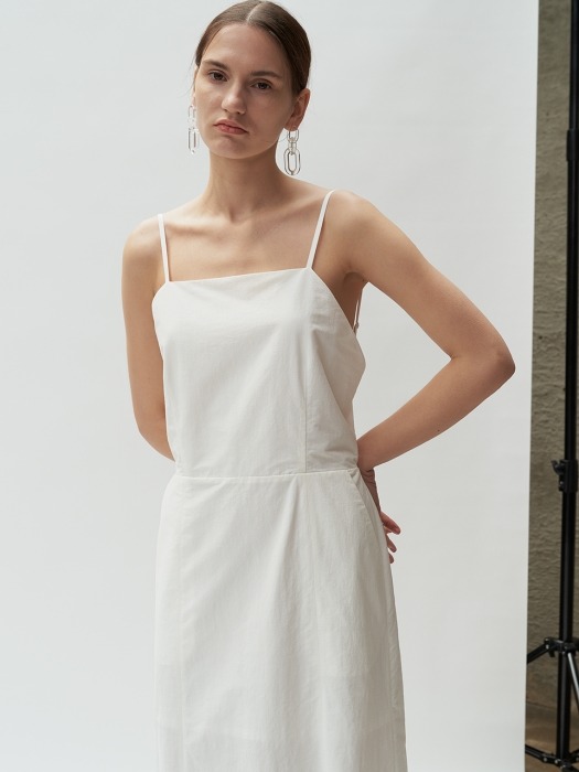 SLIT BANDING DRESS (white)
