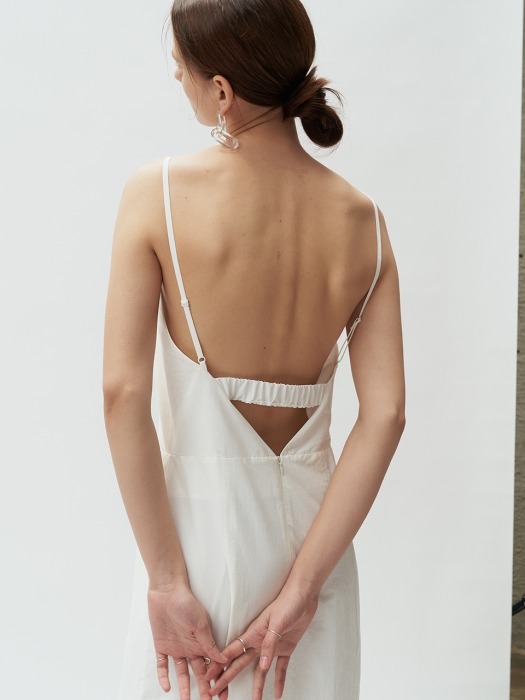 SLIT BANDING DRESS (white)