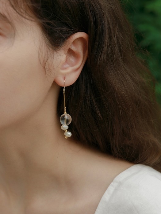 Marble unbalanced Earring 
