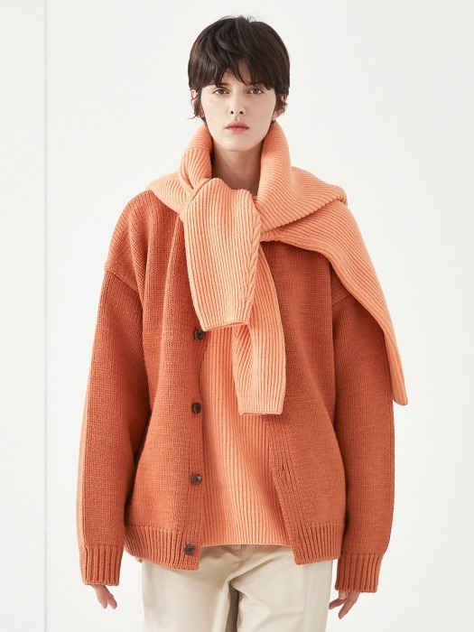 MERINO OVER CARDIGAN_ORANGE