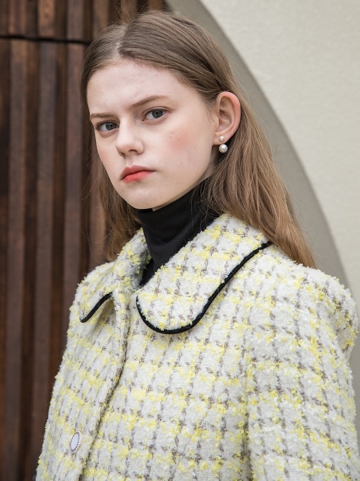 Classic Tweed Crop Jacket Yellow