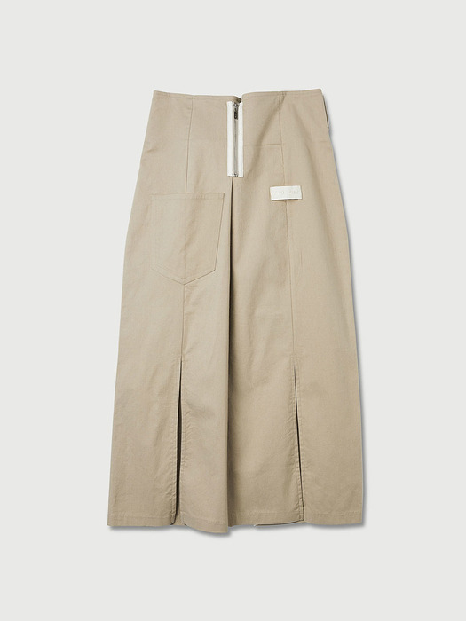 no.175.5 (beige wrap slit skirt)
