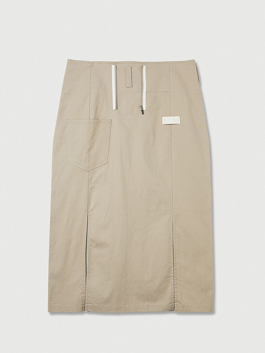 no.175.5 (beige wrap slit skirt)