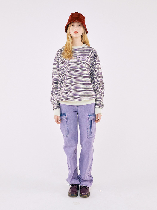 Knit Heather Sweatshirt Purple