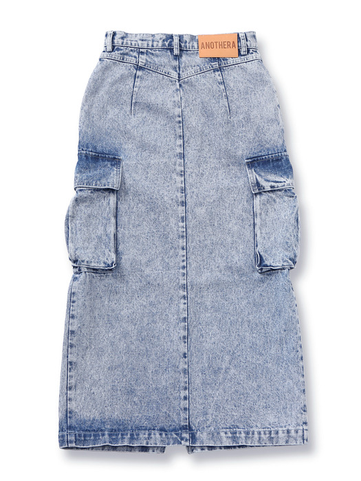 Pocket Denim Skirt [Ice Blue]