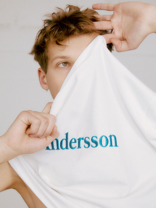 UNISEX ANDERSSON SIGNATURE EMBROIDERY T-SHIRT atb211u_WHITE