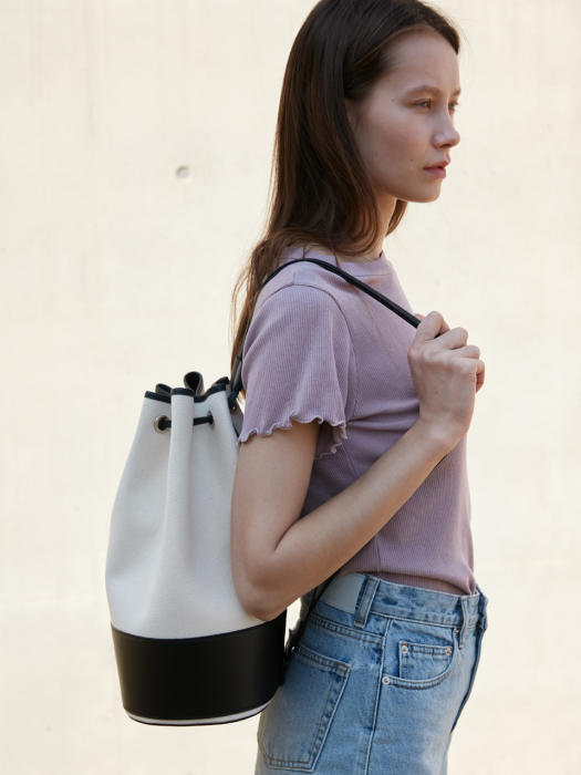 RIB FRILL T-SHIRT LAVENDER GREY  UDTS0E212G1