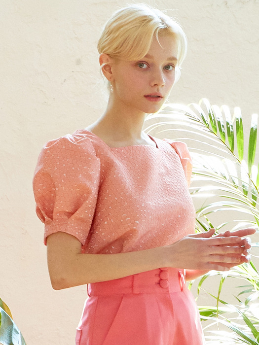 AMR1050 bubble blouse (pink)