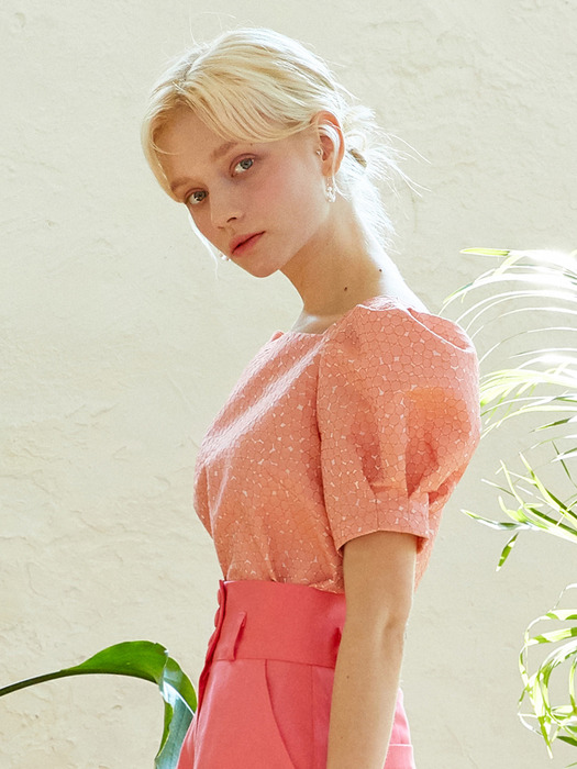 AMR1050 bubble blouse (pink)