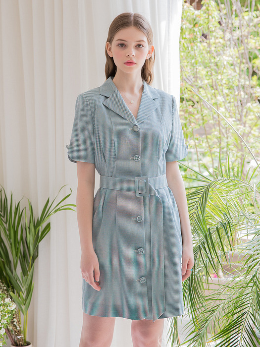 Linen Jacket Belt Dress Mint