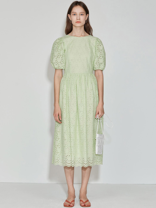 Balloon Sleeve Dress [Apple Green] JSDR0B910E1