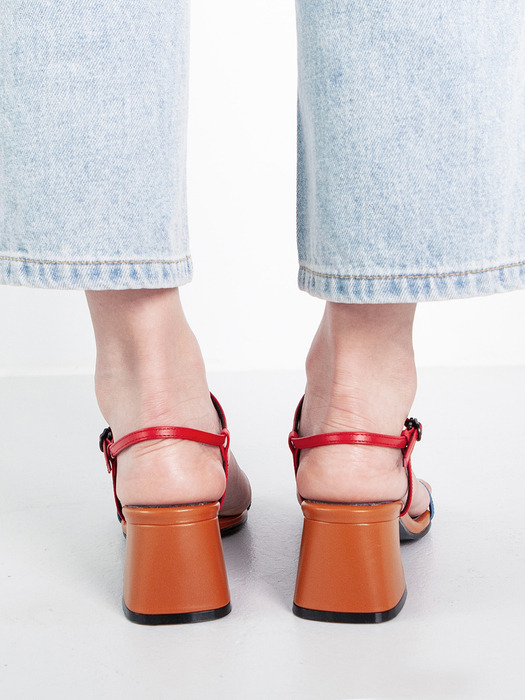 Thin Strap Block Heel Sandals | Multi color