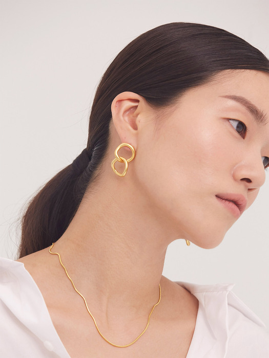 circle twins earring gold