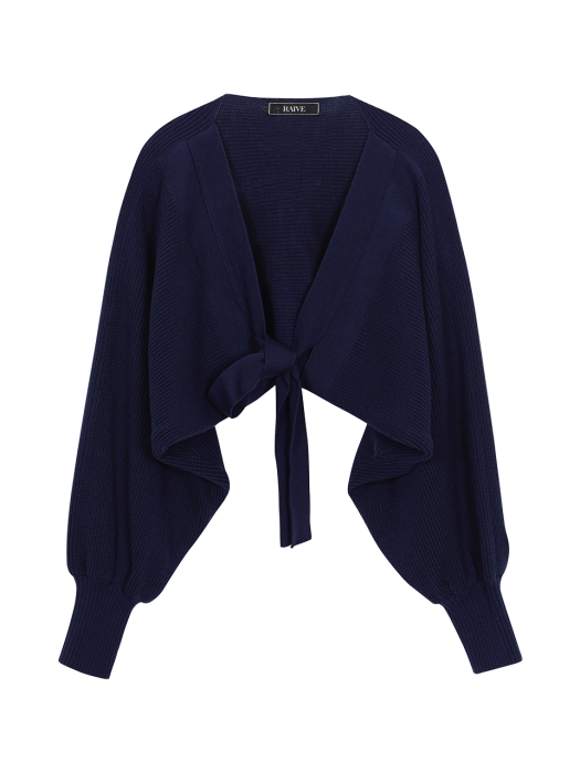 Ribbon Bolero Cardigan in D/Navy_VK0AD2370