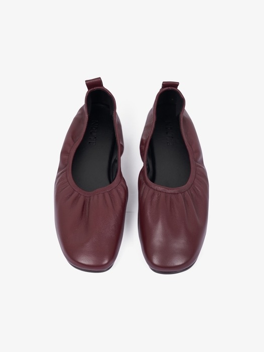 10mm Doris Ballerina Flat Shoes (Wine)