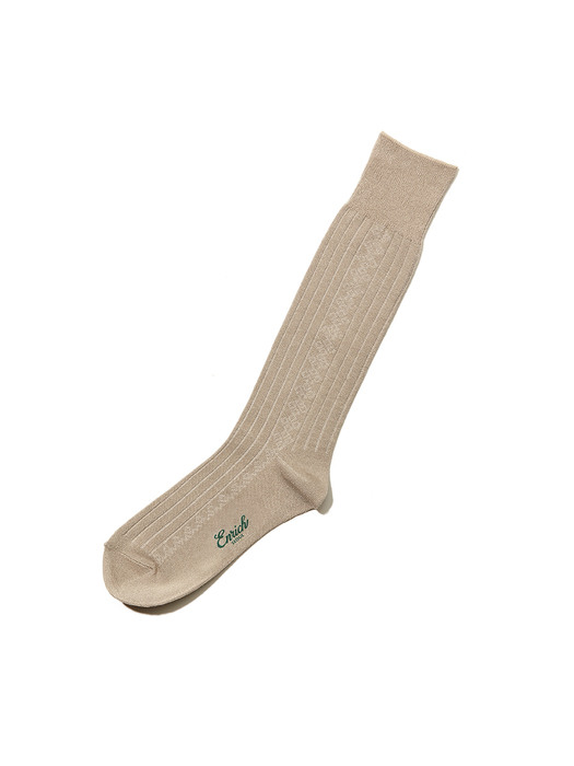 [Over the Calf] Premium Bamboo Socks - Beige